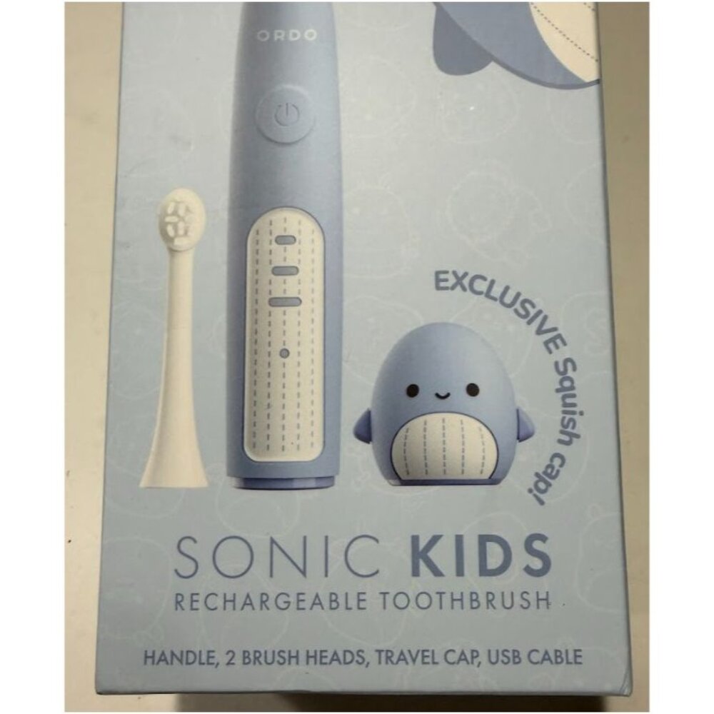 Squishmallows Ordo Sonic Kids Rechargeable Toothbrush Samir In Blue - Picture 2 of 7